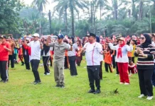 Jalan Sehat dan Senam Bersama Semarakkan HUT Ke-81 RI di Tanjung Harapan