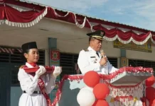 Bupati Karo Ikuti Apel HUT ke-81 Kemerdekaan RI di SMP Negeri 1 Kabanjahe