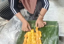 Dari Perbaungan ke Medan,Pedagang Nangka Andalkan Untung Dari Setiap Tusuk