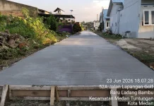 Jalan Gang Garista Ladang Bambu Kini Mulus Dirabat Beton