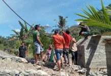 Jembatan Gantung Aek Bargot Padang Lawas Capai 62,5 Persen