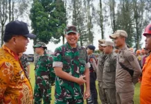 Bupati Karo dan Pangdam I/BB Bahas Kesiapan Penanggulangan Erupsi Sinabung
