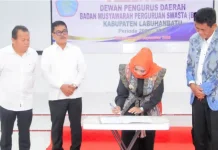 Bupati Labuhanbatu Hadiri Pelantikan BMPS Kab Labuhanbatu Periode 2026-2031