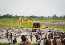 Bupati Deli Serdang Pimpin Penertiban Bangunan tanpa Izin di Kawasan Sawah