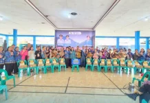 TP PKK Karo Hadiri Launching Program Orangtua Asuh Aqua Reh Jilena