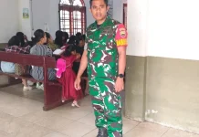 Babinsa Koramil 06/Kerajaan Monitoring Ibadah Minggu di GKPPD Kerajaan