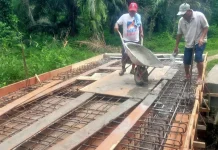 Kodim 0207/SML Percepat Pembangunan Jembatan Beton di Silou Dunia