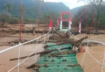 Banjir Sebabkan Kerusakan Jembatan Perintis Garuda di Kelurahan Tukka