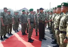 Menhan RI Tinjau Markas Yonif TP 852/ABY