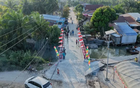 Kodim 0208 Asahan Rampungkan Pembangunan Jembatan Modular