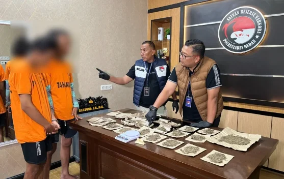 Satresnarkoba Medan Amankan Dua Oknum Pengedar Narkotika Jenis Ganja