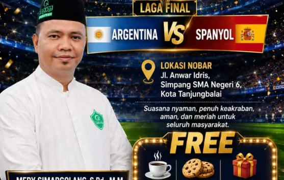 Tokoh Muda Milenial Tanjungbalai Gelar Nobar Final Piala Dunia