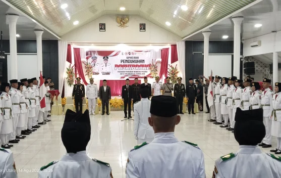Wali Kota Tanjungbalai Kukuhkan 45 Paskibraka HUT Ke-81 RI