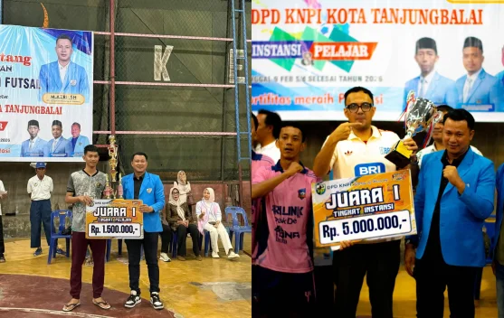 BRI dan SMANDu Juarai Turnamen Futsal KNPI Tanjungbalai