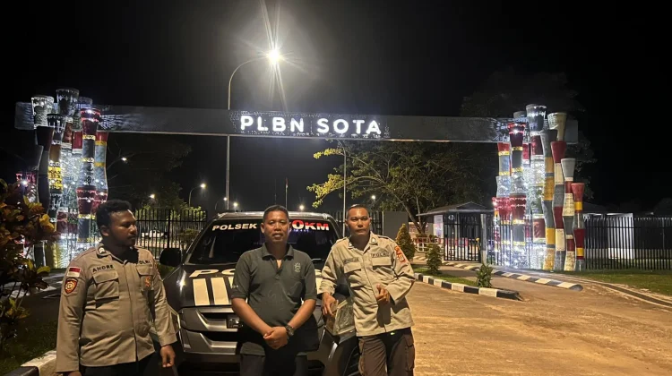 Personel Polsek Sota Patroli di Perbatasan RI-PNG