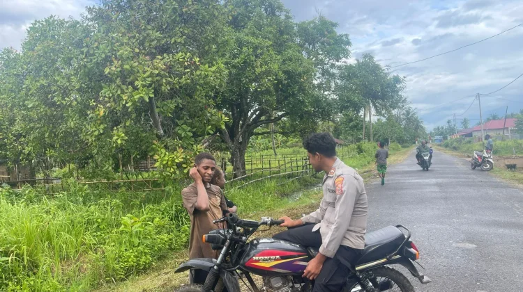 Kapolsek Okaba Sambangi Warga Sampaikan Pesan Kamtibmas