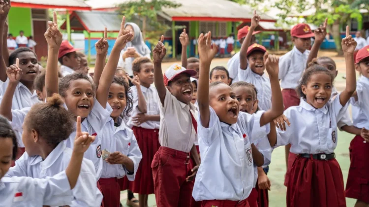 PLN Bagikan Perlengkapan Sekolah pada Ratusan Siswa di Merauke