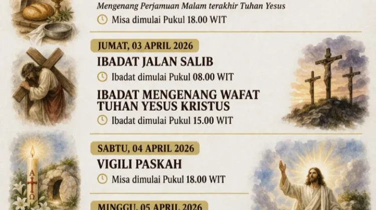 Jadwal Tri Hari Suci 2026 Paroki St. Yakobus Rasul Emete Mappi