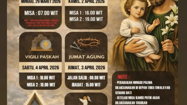 Paroki St. Yoseph Bambu Pemali Umumkan Jadwal Pekan Suci 2026