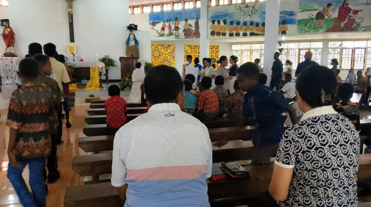 Misa Hari Raya Kenaikan Yesus Kristus di Paroki Kimaam