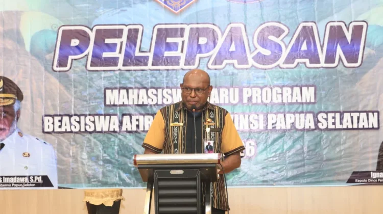 Ratusan Mahasiswa Menerima Beasiswa Afirmasi Dilepas Pemprov Papua Selatan