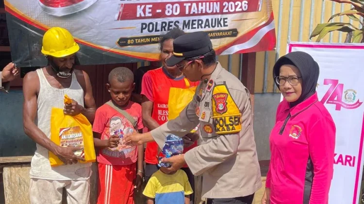 Polsek Okaba Gelar Bakti Sosial Hari Bhayangkara ke-80