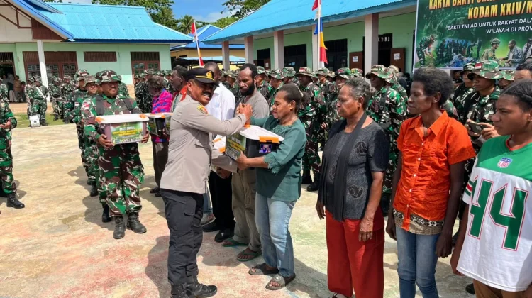 Polres Merauke Hadiri Pembukaan Karya Bakti TNI