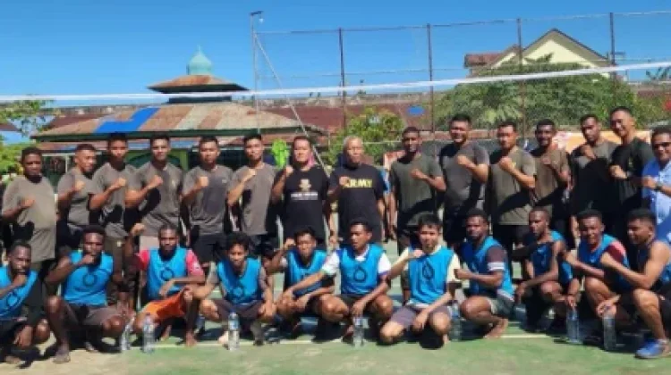 Lapas Merauke dan POM AD Gelar Voli Persahabatan