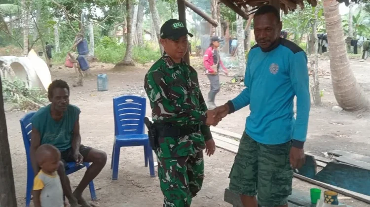 Satgas TMMD Anjangsana di Kampung Wanam