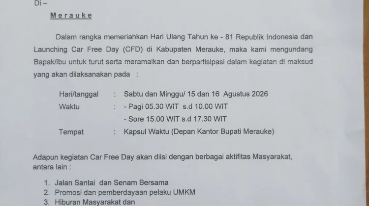 Panitia HUT RI KE81 Merauke Laksanakan CFD