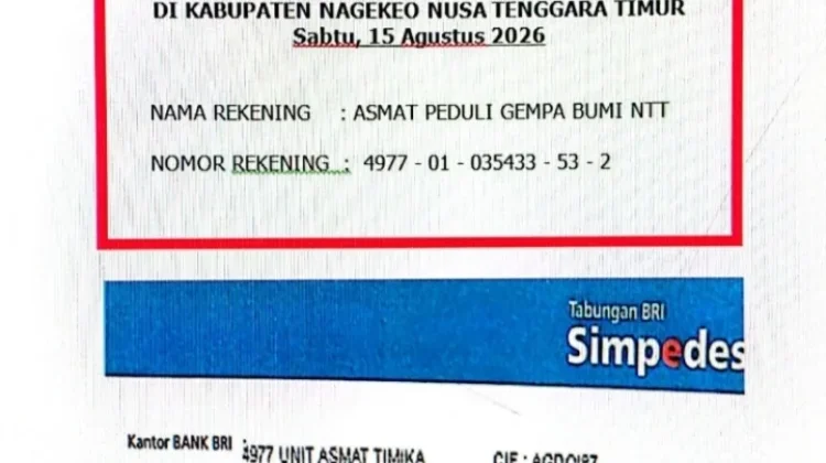 Pemkab Asmat Buka Donasi untuk Korban Gempa Bumi NTT