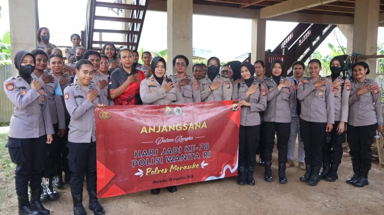 Sambut HUT Ke-78, Polwan Polres Merauke Gelar Anjangsana