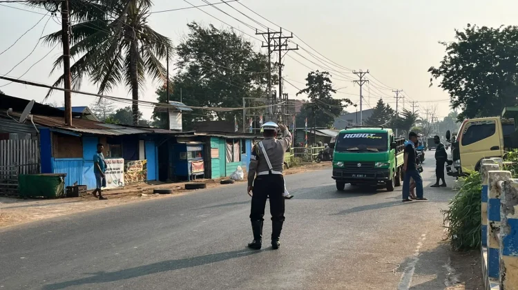 Satlantas Polres Merauke Gelar Strong Point Pagi