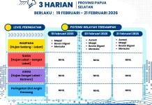 Update Peringatan Dini Cuaca 3 Harian Papsel