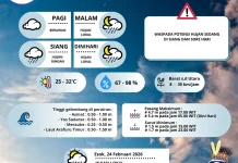Update Prakiraan Cuaca Merauke, Senin 23 Februari 2026
