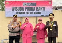 Kapolres Asmat  Pimpin Wisuda Purnabakti