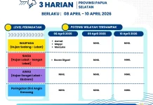 Peringatan Dini Cuaca 3 Harian Papsel