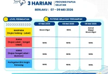 Peringatan Dini Cuaca 3 Harian Papsel