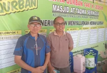 Masjid At-Takwa Seringgu Sembilih 15  Hewan Kurban