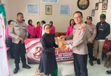 Polsek Merauke Kota Gelar Bakti ke Panti Asuhan Sambut Hari Bhayangkara ke-80