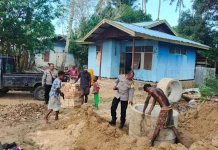 Polsek Merauke Kota Bangun Sumur Sambut Hari Bhayangkara ke-80