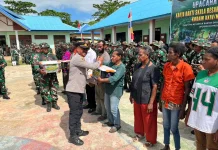 Polres Merauke Hadiri Pembukaan Karya Bakti TNI