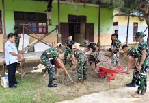 Kodim 1707/Merauke Rehabilitasi SMP Negeri Urumb Dukung Pendidikan
