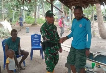 Satgas TMMD Anjangsana di Kampung Wanam