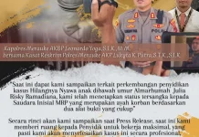 Polisi Tetapkan Tersangka Kasus Meninggalnya Anak di Bawah Umur