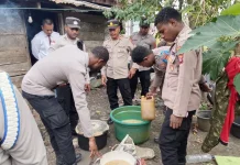 Patroli Polsek Kimaam Temukan Produksi Miras Sopi