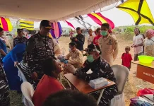 Baksos dan Kesehatan Kodaeral XI, TNI AL Hadir Melayani Masyarakat Papsel