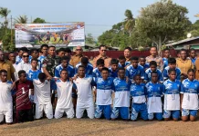 Laga Perdana sepak bola GSI SMP Jhon 23 Merauke Kalahkan SMP N 2 Skor 3-1