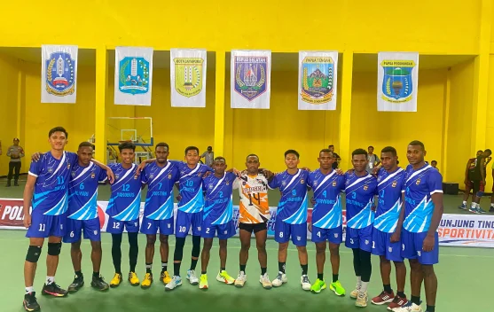 Tim Voli Indoor Papua Selatan berhasil mengalahkan tim Yapen dengan skor 3-0.