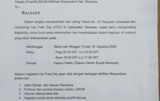 Panitia HUT RI KE81 Merauke Laksanakan CFD